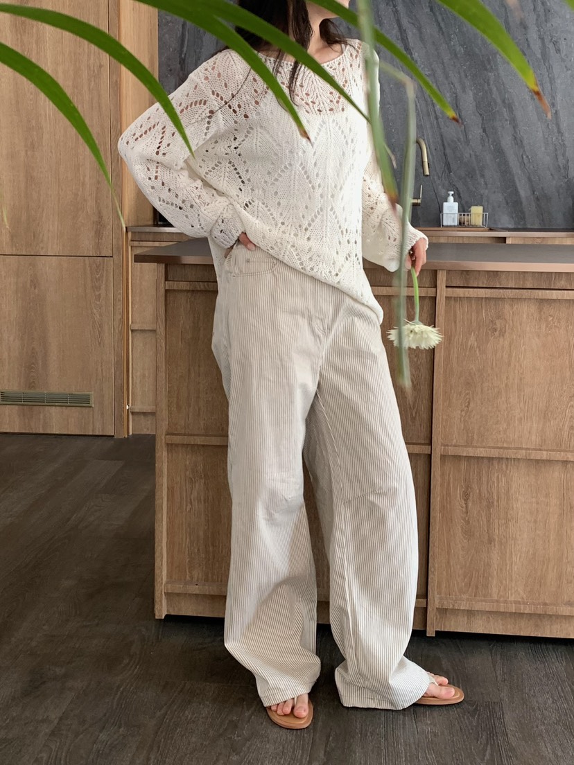 BLEECKER韓國代購女士新款人氣時尚熱賣26春夏休閑褲條紋BLEECKER休閑褲