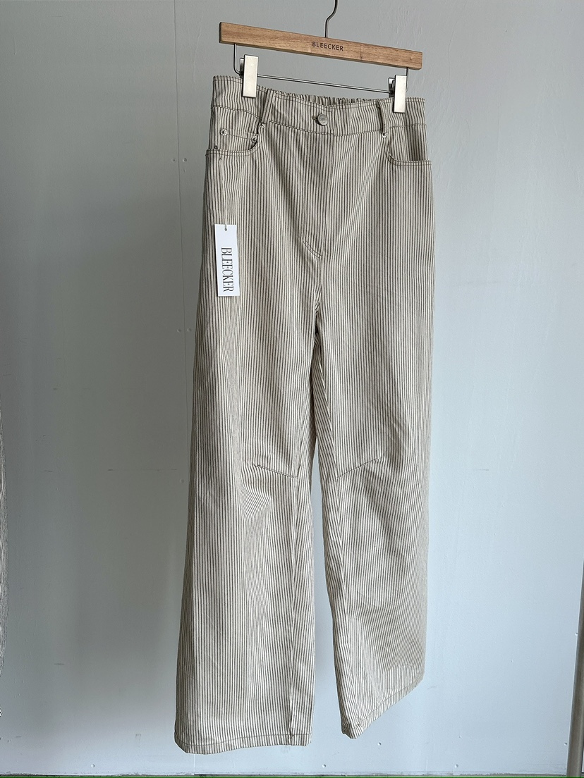 BLEECKER韓國代購女士新款人氣時尚熱賣26春夏休閑褲條紋BLEECKER休閑褲圖色1