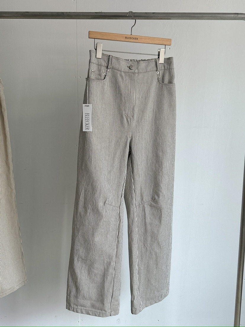 BLEECKER韓國代購女士新款人氣時尚熱賣26春夏休閑褲條紋BLEECKER休閑褲圖色2