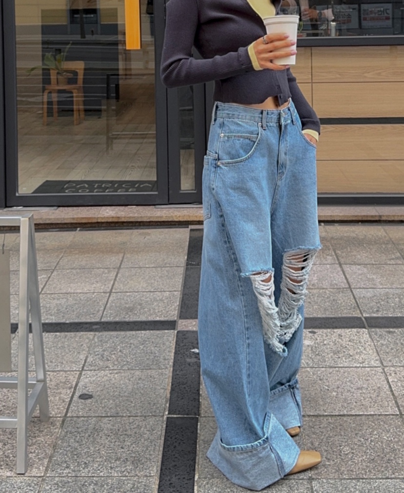 A-CUT韓國直郵女士新品人氣職業休閑26春夏熱賣真品牛仔褲A-CUT牛仔褲