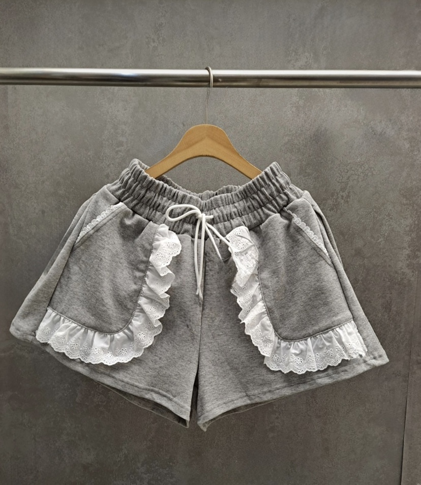 A-CUT韓國直郵女裝新款休閑時尚推薦真品人氣短褲荷葉邊A-CUT短褲圖色2