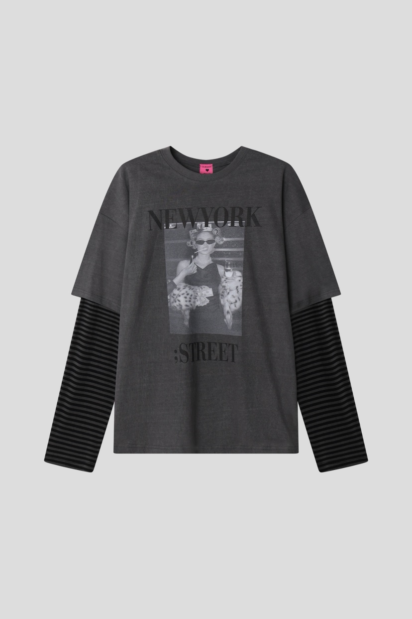 OURWAVE/OUR ROOM韓國直郵實拍女士新款職業26春夏長袖T恤Our Wave/Our Room長袖T恤圖色1