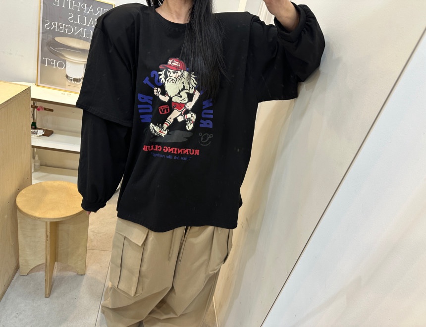 A-CUT東大門實拍女裝新款人氣真品熱賣休閑26春夏長袖T恤A-CUT長袖T恤圖色2