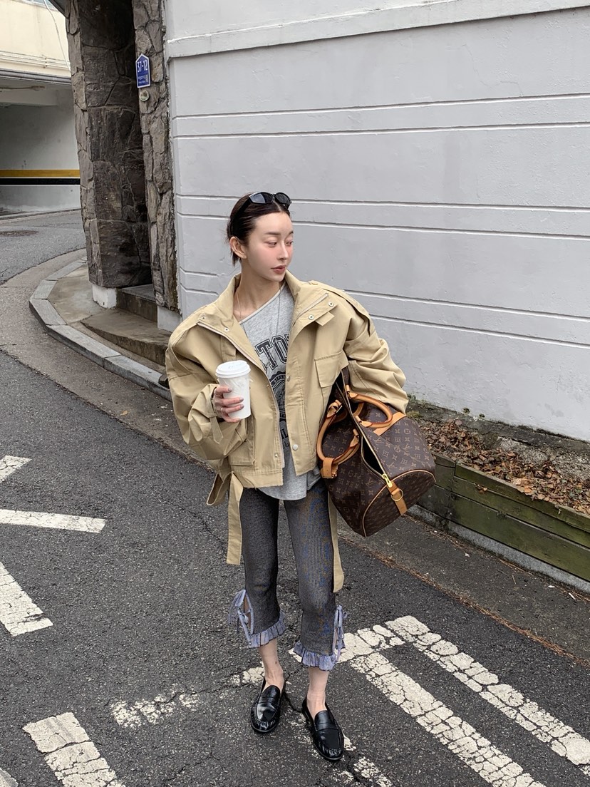 OURWAVE/OUR ROOM韓國代購女裝新款熱賣打底褲鯊魚褲緊身褲系帶Our Wave/Our Room打底褲/鯊魚褲