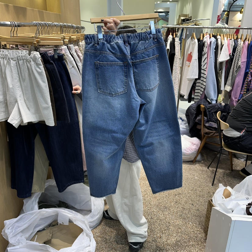 OTGEULY韓國代購女士新款職業真品人氣熱賣牛仔褲復古蕾絲OTGEULY/衣架牌牛仔褲