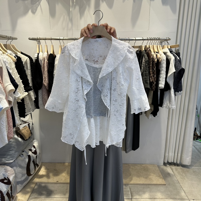 LADYBUG/ADORABLE東大門直郵女裝新品真品襯衫蕾絲衫不含內搭蕾絲開衫LADYBUG/ADORABLE襯衫/蕾絲衫圖色2