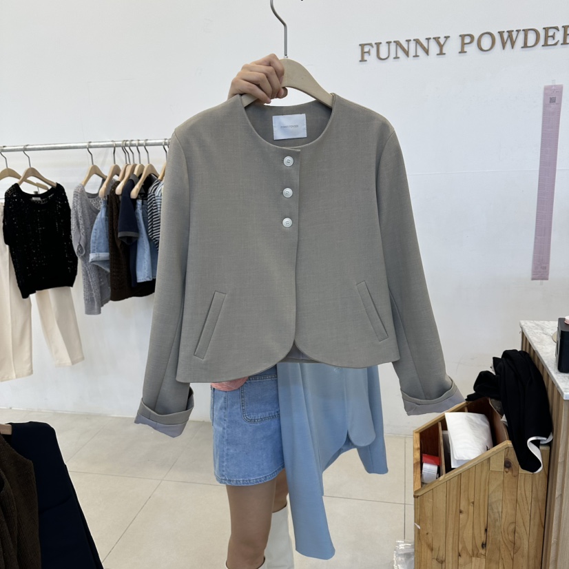 FUNNY POWDER韓國代購女士新品26春夏時尚真品熱賣休閑夾克THE FUNNY夾克圖色1