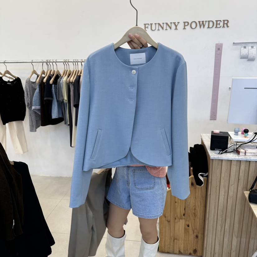 FUNNY POWDER韓國代購女士新品26春夏時尚真品熱賣休閑夾克THE FUNNY夾克圖色2