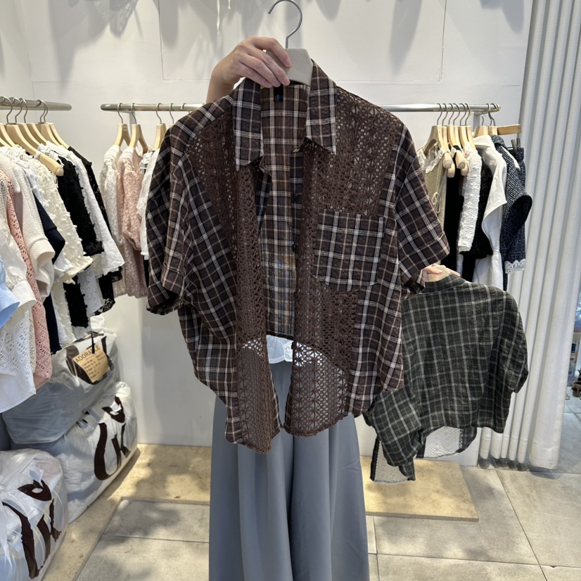 LADYBUG/ADORABLE東大門直郵女士新品26春夏襯衫蕾絲衫格子LADYBUG/ADORABLE襯衫/蕾絲衫圖色2