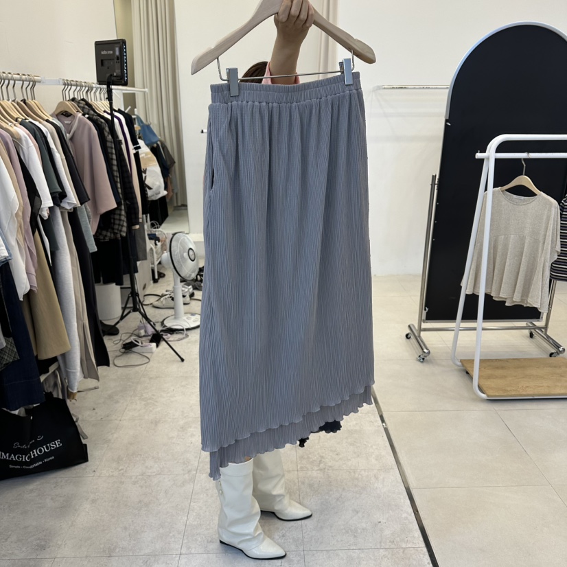 FUNNY POWDER東大門實拍女士新款真品推薦26春夏長裙褶裙THE FUNNY長裙