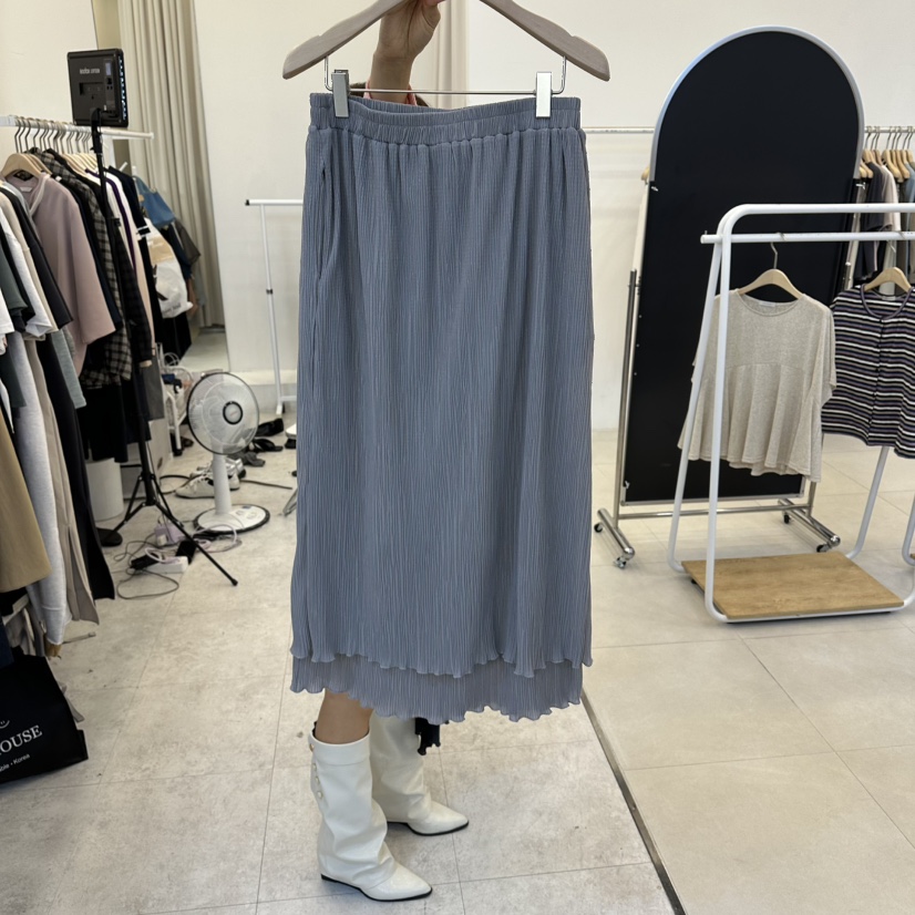 FUNNY POWDER東大門實拍女士新款真品推薦26春夏長裙褶裙THE FUNNY長裙圖色2