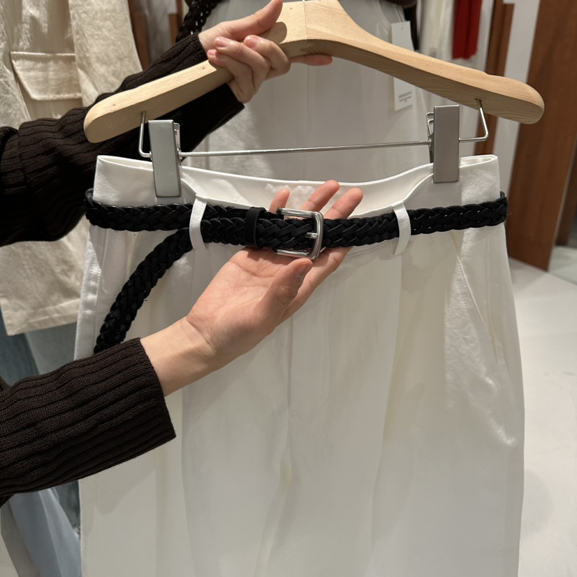 ANDMORE BUTTON韓國直郵女士新品推薦職業時尚腰帶牛皮腰帶ANDMORE BUTTON腰帶圖色1黑色