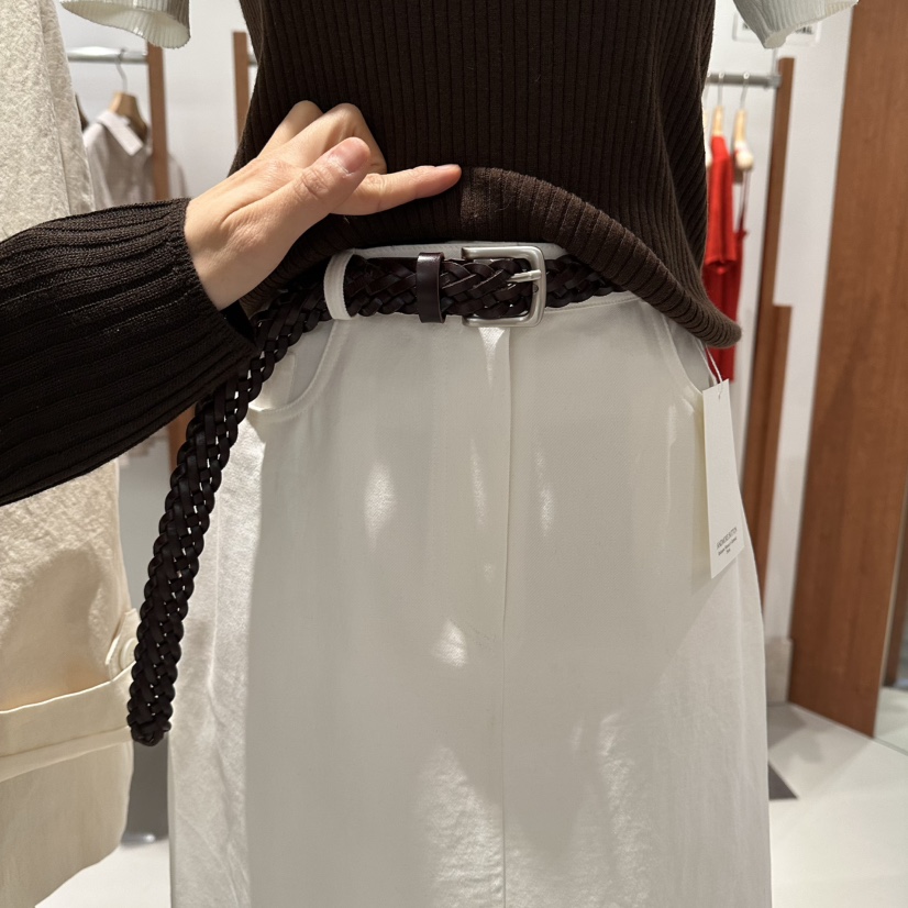 ANDMORE BUTTON韓國直郵女士新品推薦職業時尚腰帶牛皮腰帶ANDMORE BUTTON腰帶圖色2棕色