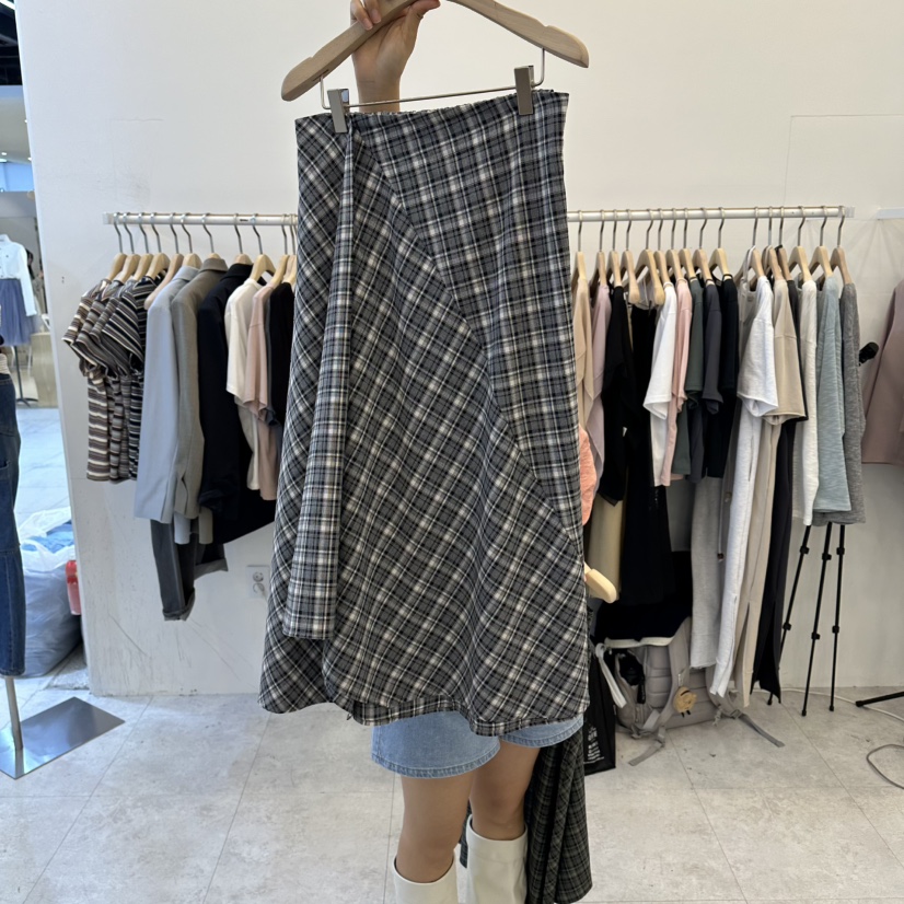 FUNNY POWDER東大門直郵女裝新款熱賣推薦26春夏長裙格子THE FUNNY長裙圖色1