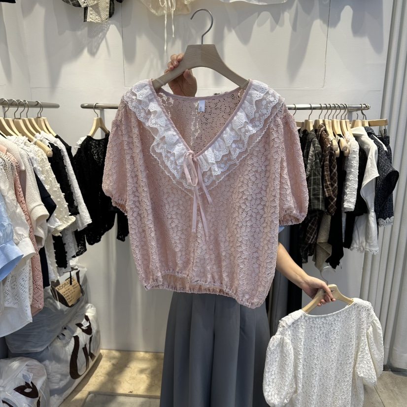 LADYBUG/ADORABLE韓國直郵女裝新款職業推薦26春夏襯衫蕾絲衫LADYBUG/ADORABLE襯衫/蕾絲衫圖色1