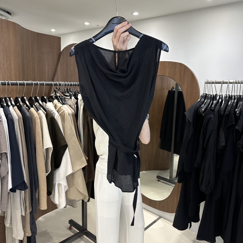 LE EDITION/LEBOENE韓國代購女士新款人氣吊帶背心含腰繩LE EDITION/LEBOENE吊帶/背心圖色5黑色