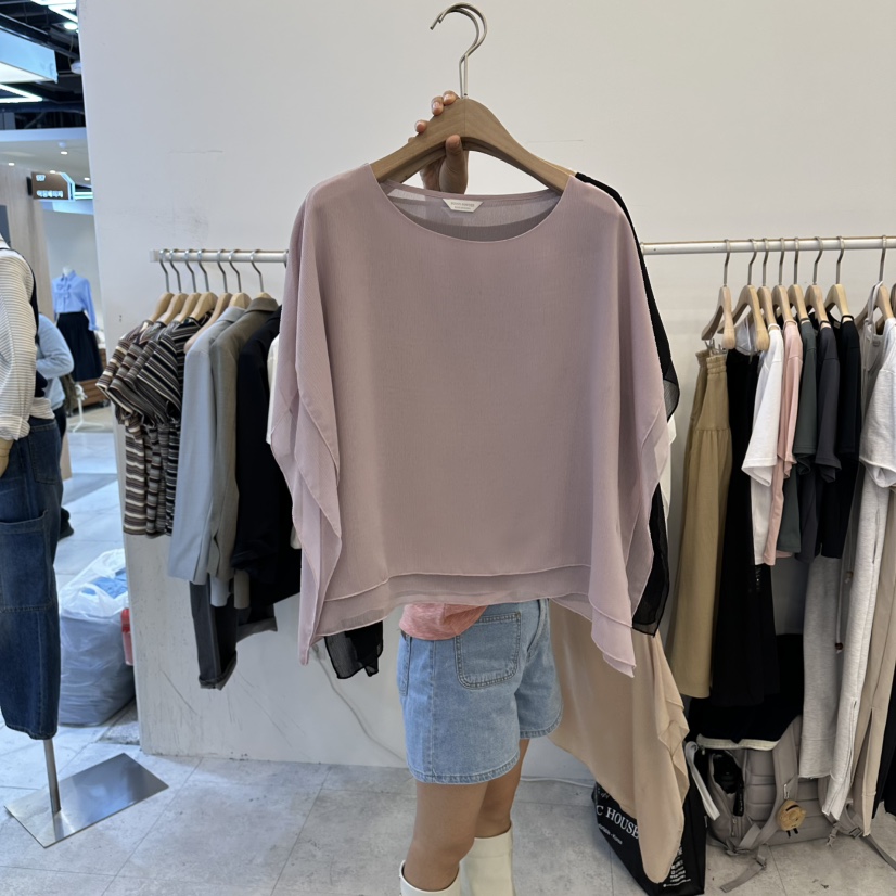 FUNNY POWDER韓國直郵女裝新品職業推薦時尚襯衫蕾絲衫透明THE FUNNY襯衫/蕾絲衫圖色1