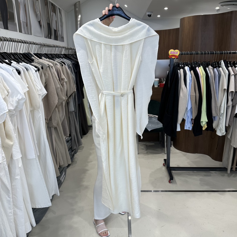 LE EDITION/LEBOENE韓國直郵女裝新品熱賣連衣裙奶油色含腰帶LE EDITION/LEBOENE連衣裙圖色1