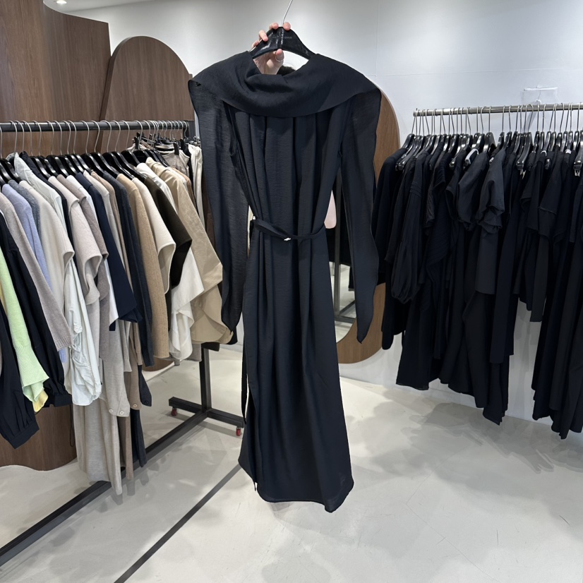 LE EDITION/LEBOENE韓國直郵女裝新品熱賣連衣裙奶油色含腰帶LE EDITION/LEBOENE連衣裙圖色3黑色