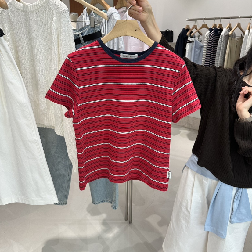 ANDMORE BUTTON韓國直郵女裝新款時尚休閑真品推薦人氣T恤ANDMORE BUTTONT恤圖色1