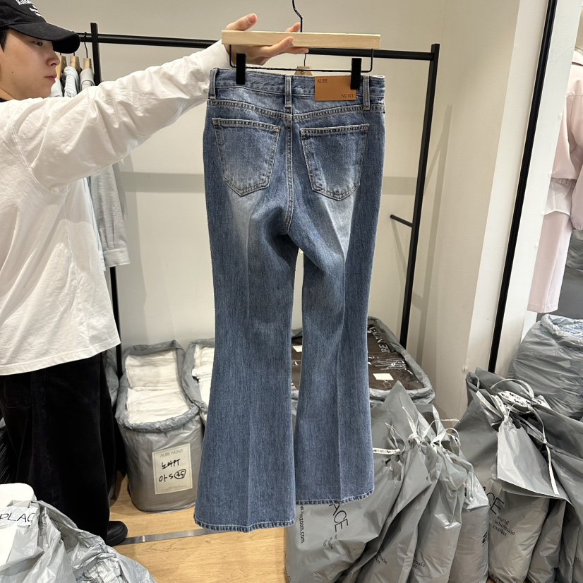 aube nunt韓國代購女士新品熱賣26春夏推薦休閑時尚牛仔褲aube nunt牛仔褲