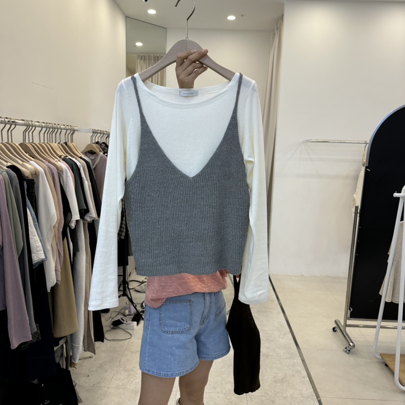 FUNNY POWDER東大門代購女士新款時尚真品吊帶背心不含內搭THE FUNNY吊帶/背心圖色3灰色