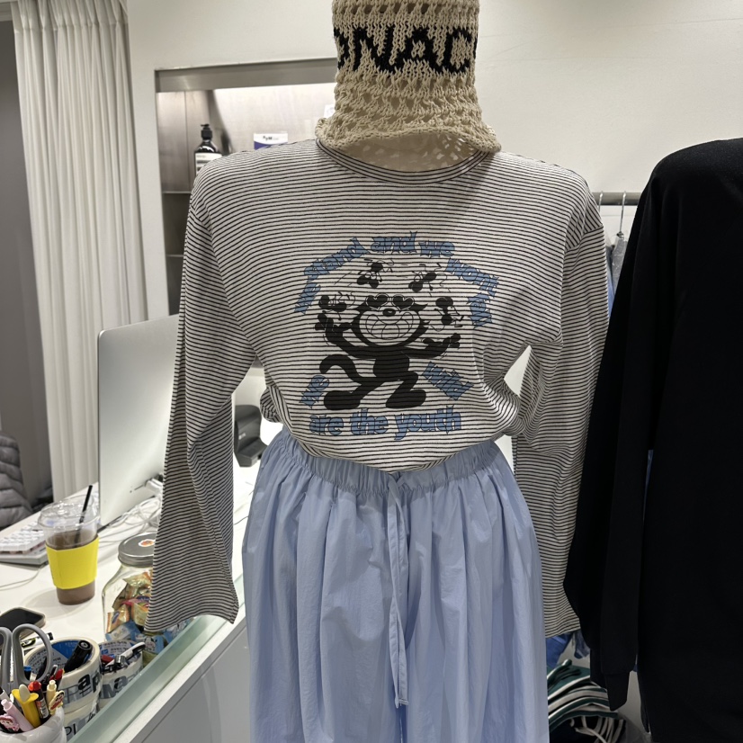 COMBO東大門實拍女士新品職業人氣休閑時尚真品26春夏長袖T恤COM_BO長袖T恤圖色1黑白條紋