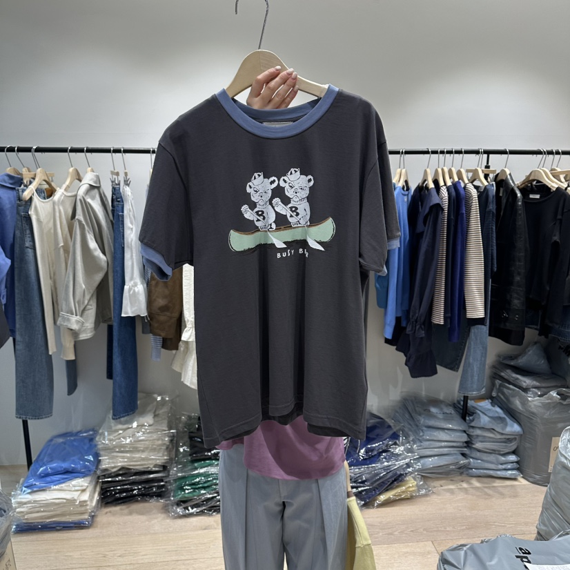 BRUNI/RICOTTA韓國直郵女士新款時尚人氣熱賣真品休閑T恤BRUNI/RICOTTAT恤圖色2