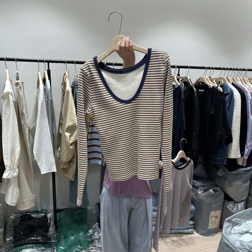 BRUNI/RICOTTA東大門代購女裝新款休閑推薦職業人氣長袖T恤BRUNI/RICOTTA長袖T恤圖色2