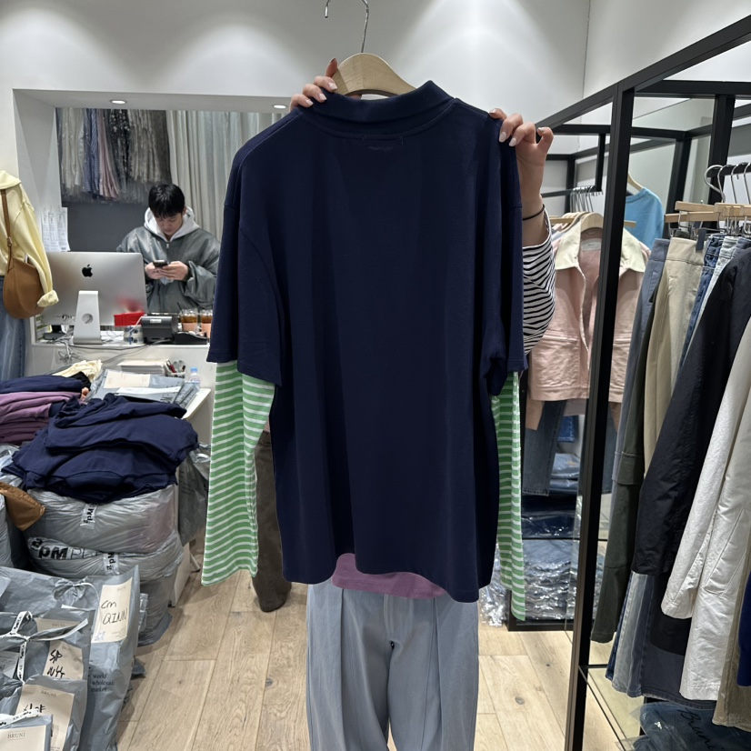 BRUNI/RICOTTA東大門代購女裝新品推薦職業長袖T恤假兩件BRUNI/RICOTTA長袖T恤