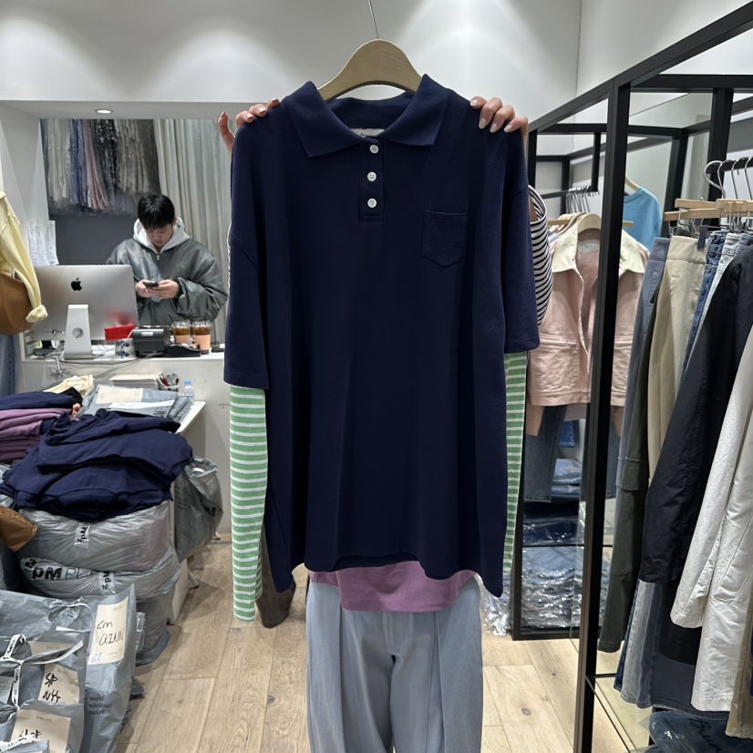 BRUNI/RICOTTA東大門代購女裝新品推薦職業長袖T恤假兩件BRUNI/RICOTTA長袖T恤圖色1