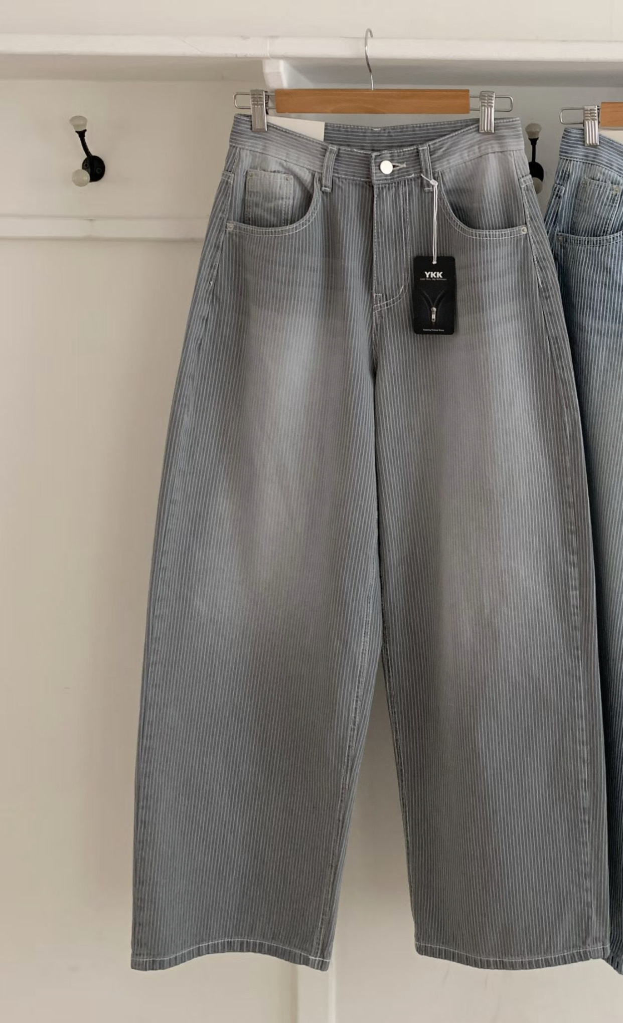 GAMGAK/NEMORETHING韓國直郵女裝新品職業休閑牛仔褲條紋GAMGAK/NEMORETHING牛仔褲圖色1