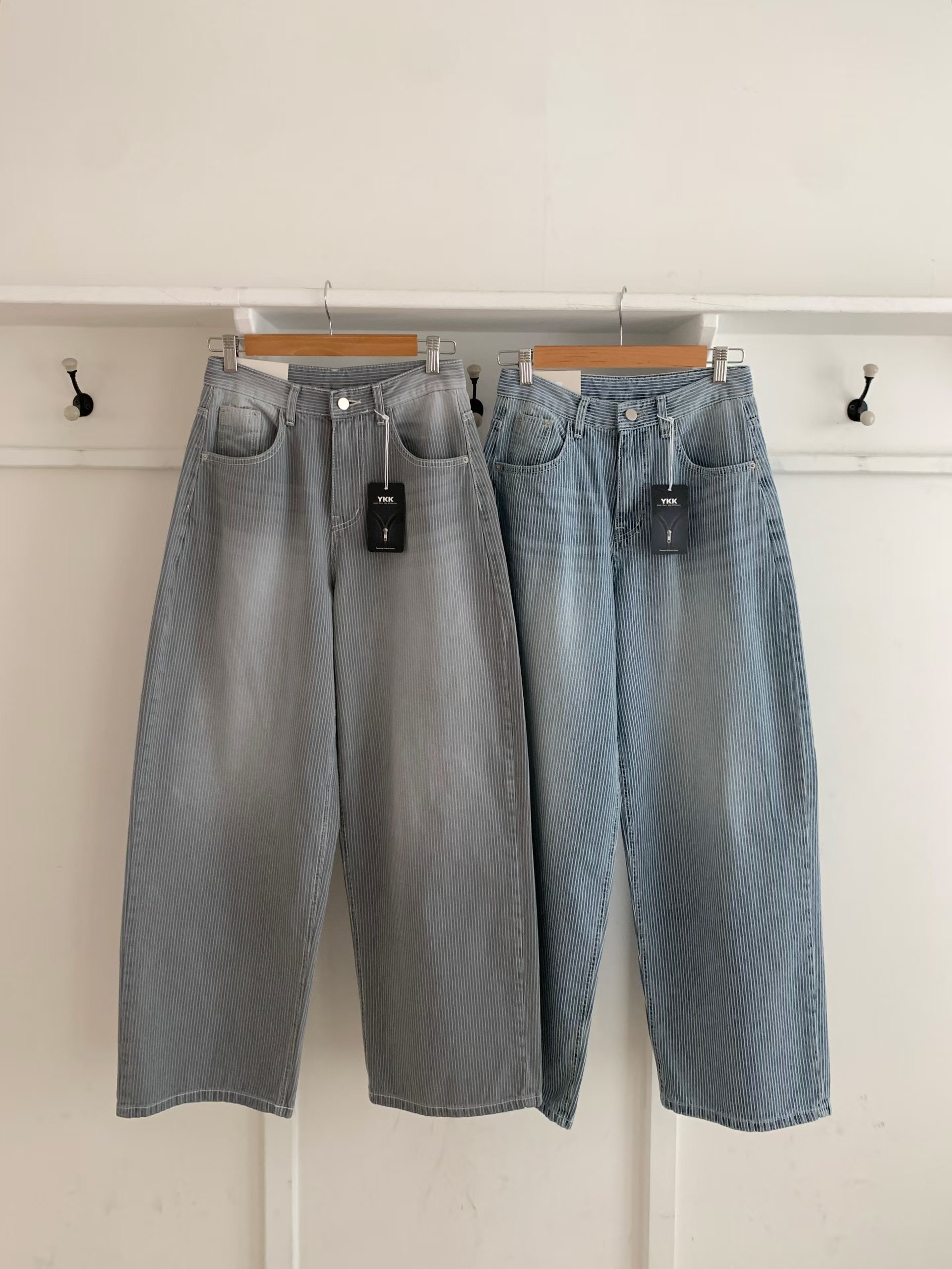 GAMGAK/NEMORETHING韓國直郵女裝新品職業休閑牛仔褲條紋GAMGAK/NEMORETHING牛仔褲圖色2左二色