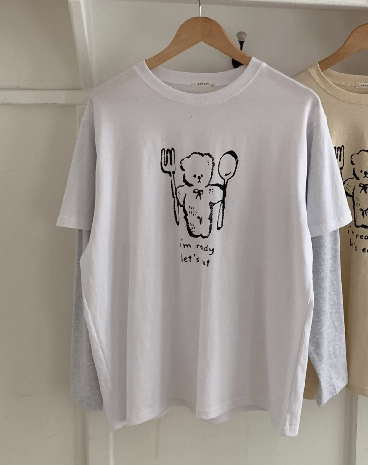 GAMGAK/NEMORETHING東大門實拍女裝新款熱賣長袖T恤雙層GAMGAK/NEMORETHING長袖T恤圖色1