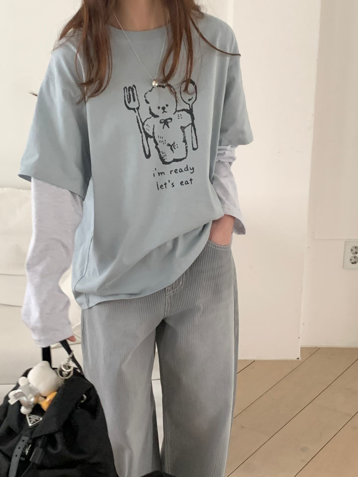 GAMGAK/NEMORETHING東大門實拍女裝新款熱賣長袖T恤雙層GAMGAK/NEMORETHING長袖T恤圖色3