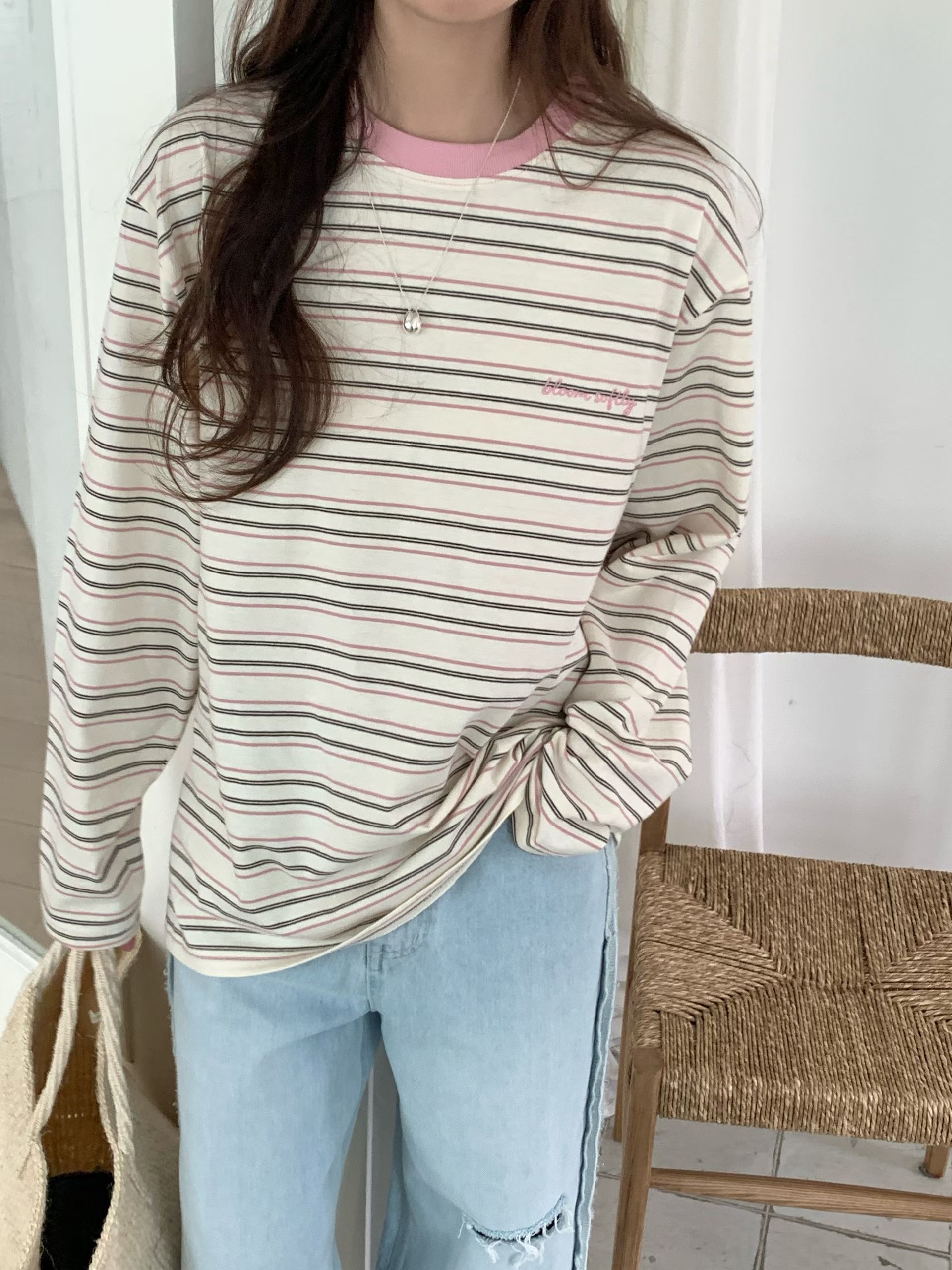 GAMGAK/NEMORETHING韓國代購女裝新品推薦休閑26春夏長袖T恤GAMGAK/NEMORETHING長袖T恤圖色1