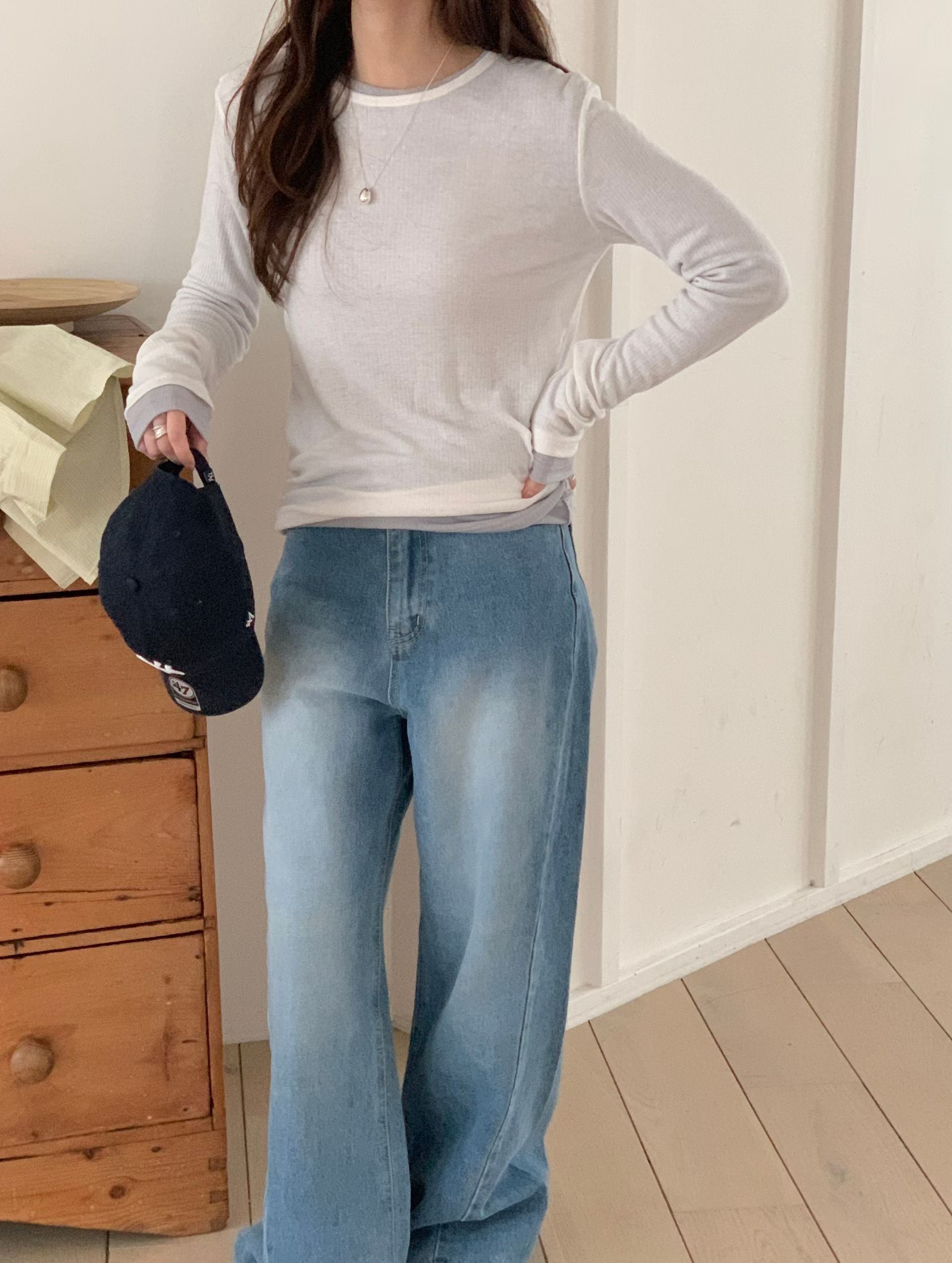 GAMGAK/NEMORETHING韓國代購女士新款時尚長袖T恤不含內搭GAMGAK/NEMORETHING長袖T恤圖色1