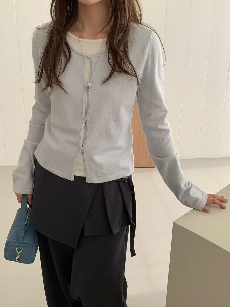 GAMGAK/NEMORETHING韓國直郵女士新款時尚休閑針織衫假兩件GAMGAK/NEMORETHING針織衫圖色1