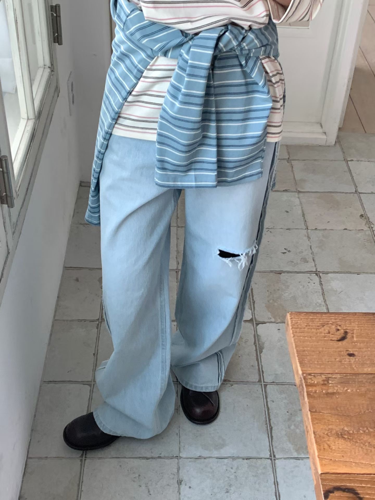 GAMGAK/NEMORETHING韓國東大門代購女裝新款時尚牛仔褲流蘇GAMGAK/NEMORETHING牛仔褲