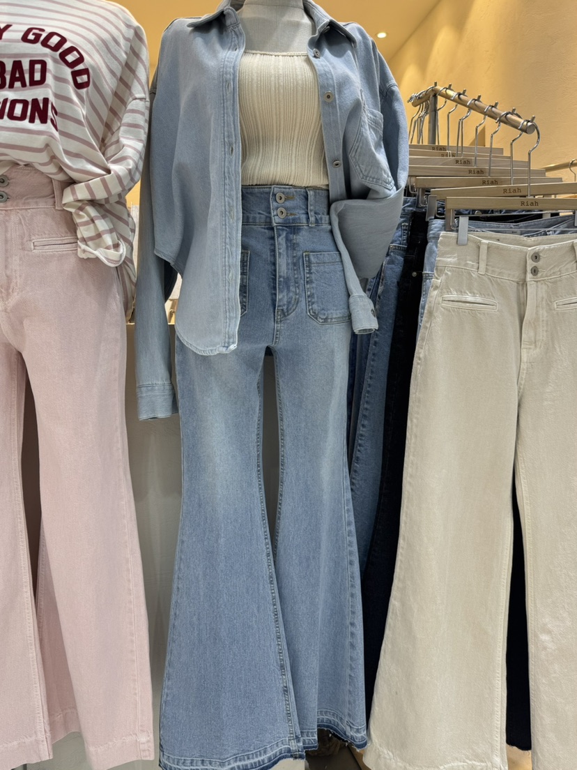 RIAH韓國代購女士新款時尚真品休閑推薦熱賣人氣26春夏牛仔褲RIAH牛仔褲