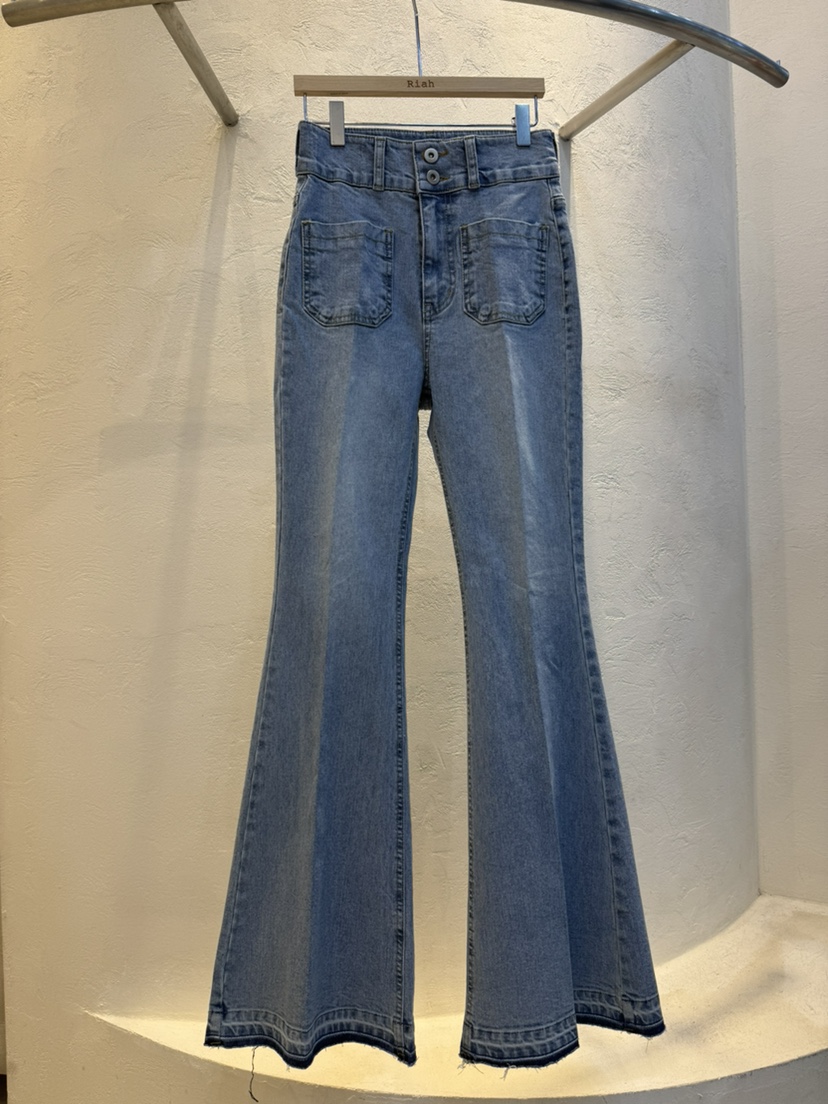 RIAH韓國代購女士新款時尚真品休閑推薦熱賣人氣26春夏牛仔褲RIAH牛仔褲圖色1