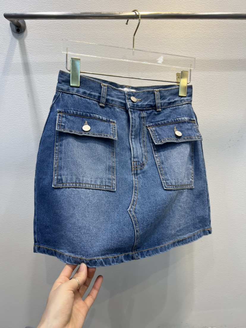 BLUE BANANA韓國代購女裝新款熱賣人氣26春夏推薦裙褲口袋BLUE BANANA裙褲圖色1