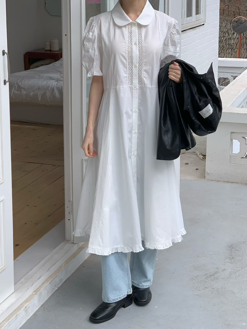 BINUS韓國直郵女士新款休閑熱賣26春夏人氣職業連衣裙復古BINUS連衣裙