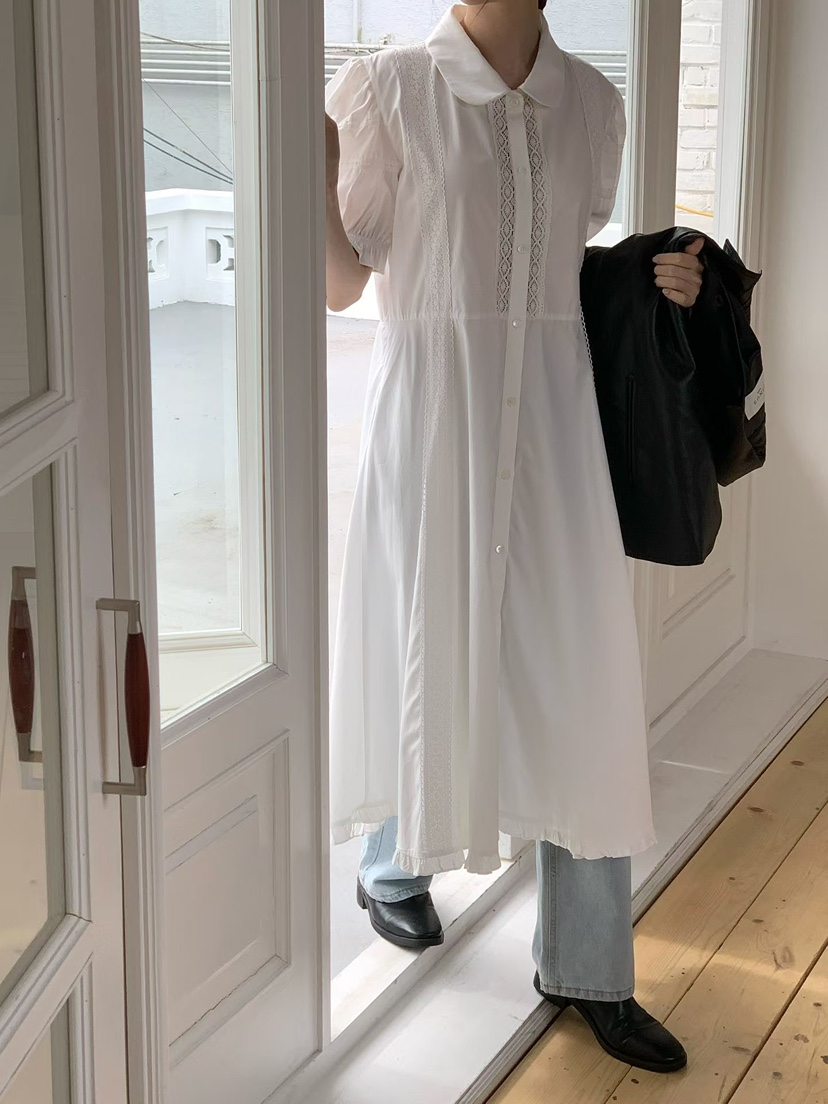 BINUS韓國直郵女士新款休閑熱賣26春夏人氣職業連衣裙復古BINUS連衣裙