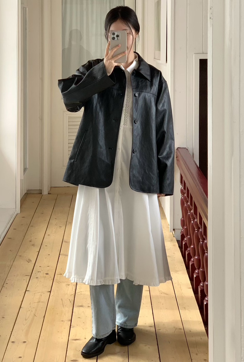 BINUS韓國直郵女士新款休閑熱賣26春夏人氣職業連衣裙復古BINUS連衣裙