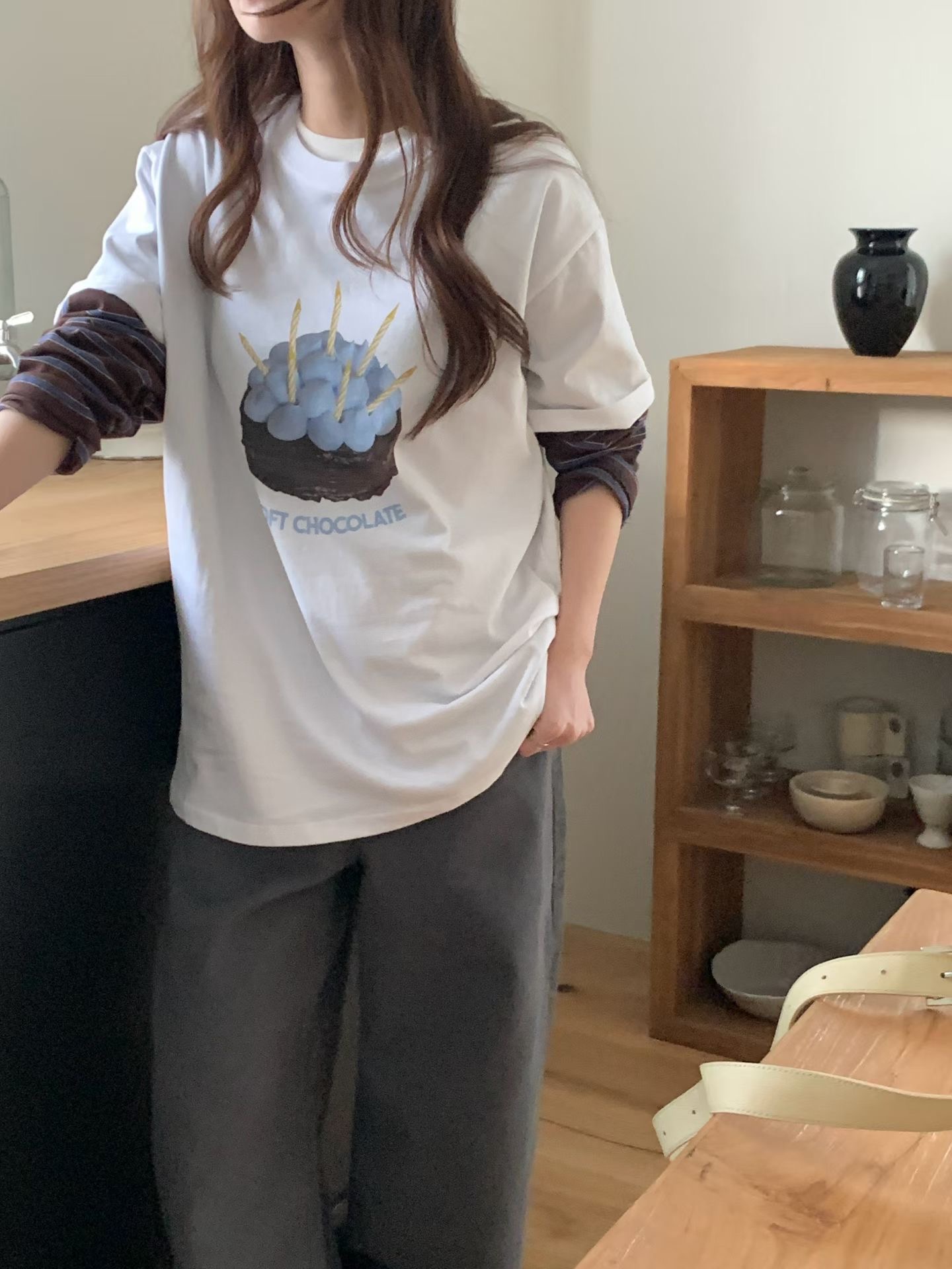 GAMGAK/NEMORETHING韓國直郵女裝新品人氣休閑T恤不含內搭GAMGAK/NEMORETHINGT恤