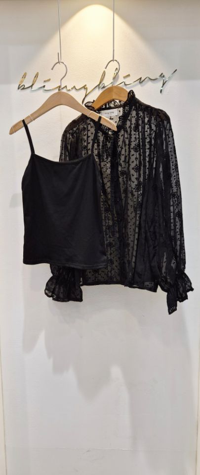 BLING BLING-S/RICO韓國直郵女裝新品人氣襯衫蕾絲衫不含吊帶BLING BLING-S/RICO襯衫/蕾絲衫