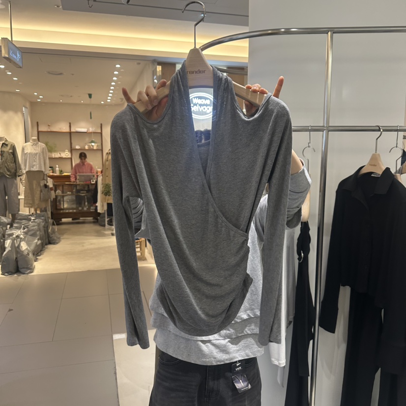 RENDER東大門直郵女裝新款休閑真品26春夏推薦職業長袖T恤RENDER長袖T恤圖色2