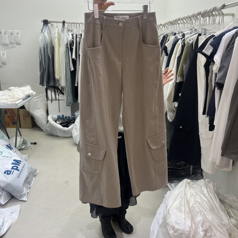 PADO韓國直郵女裝新品職業休閑推薦真品人氣休閑褲口袋棉質PADO休閑褲圖色2