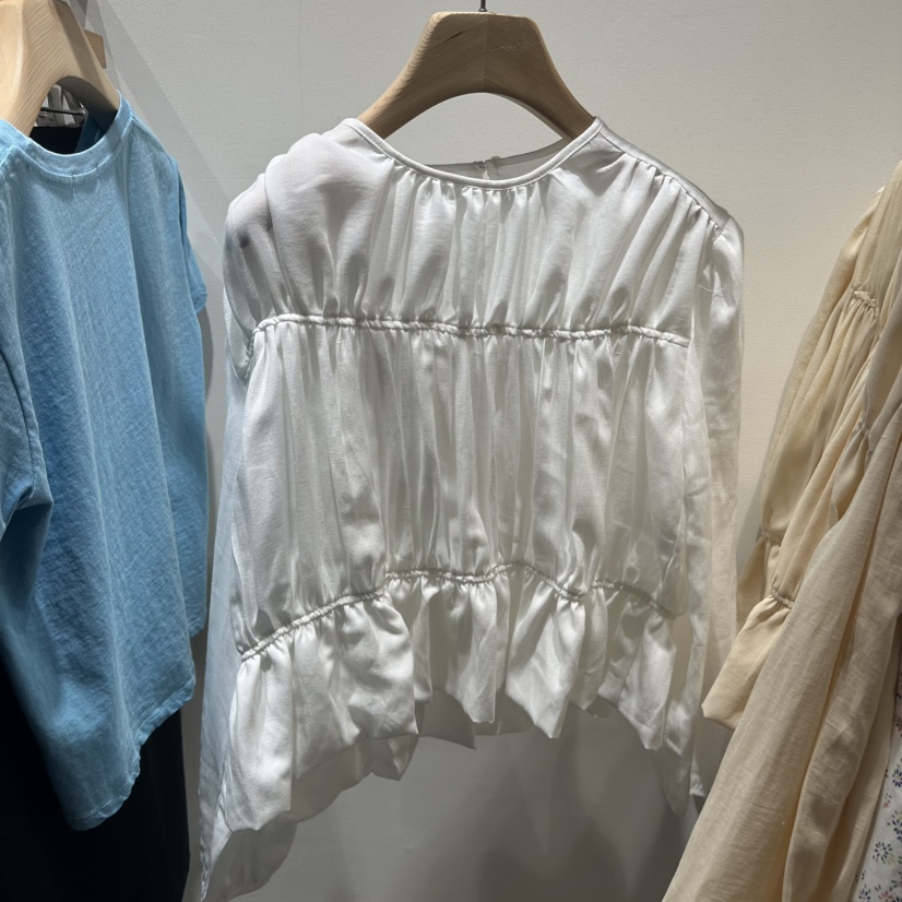 ROOM K-P東大門代購女士新品休閑真品職業襯衫蕾絲衫褶皺roomk襯衫/蕾絲衫圖色1